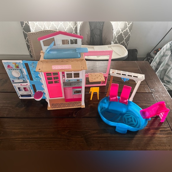 Barbie Toys Barbie Doll House Foldable With Pool Poshmark